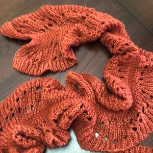 Scarf knitted style dark orange